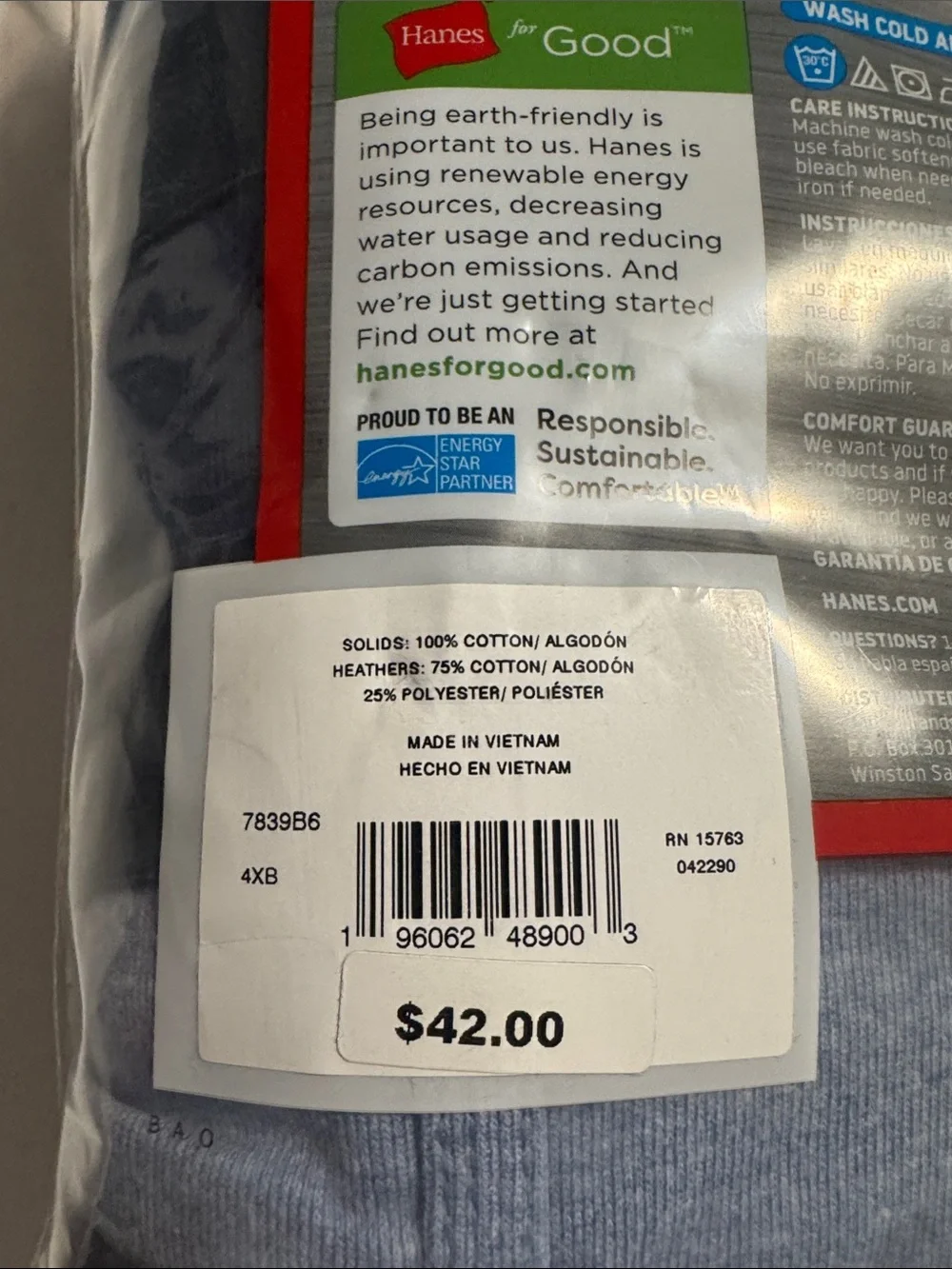 Hanes Briefs Mens 4X 6 Pack 4XB